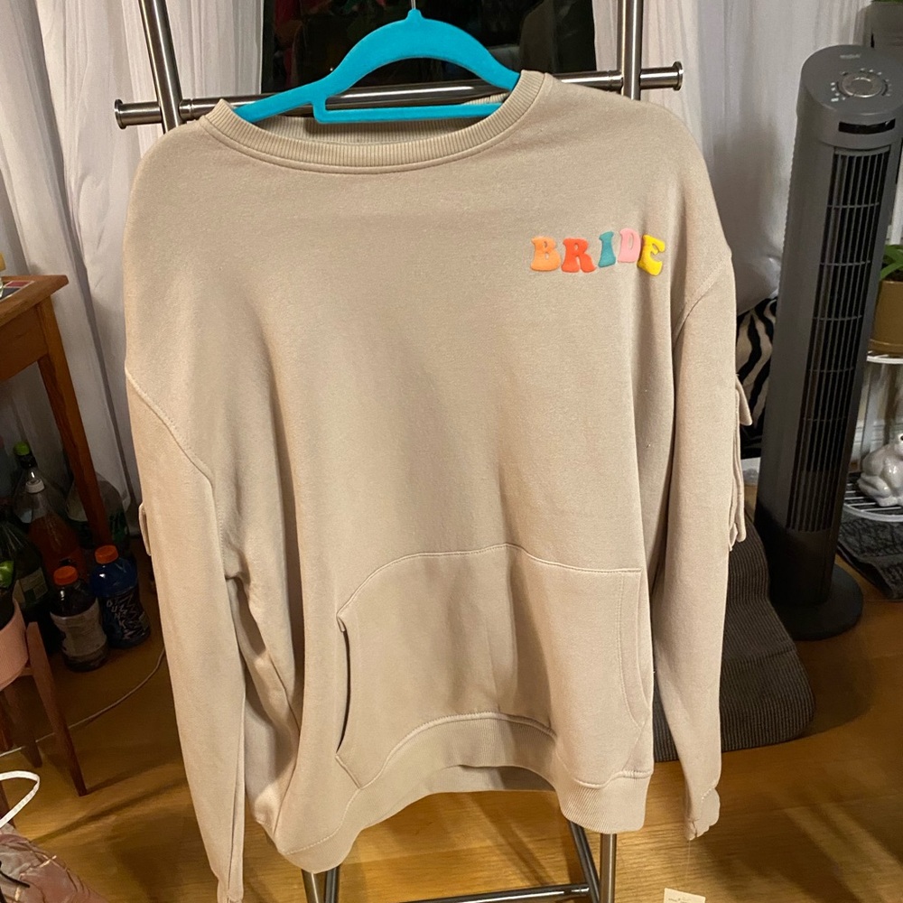 Here Comes the Bride Beige Sweatshirt NWT